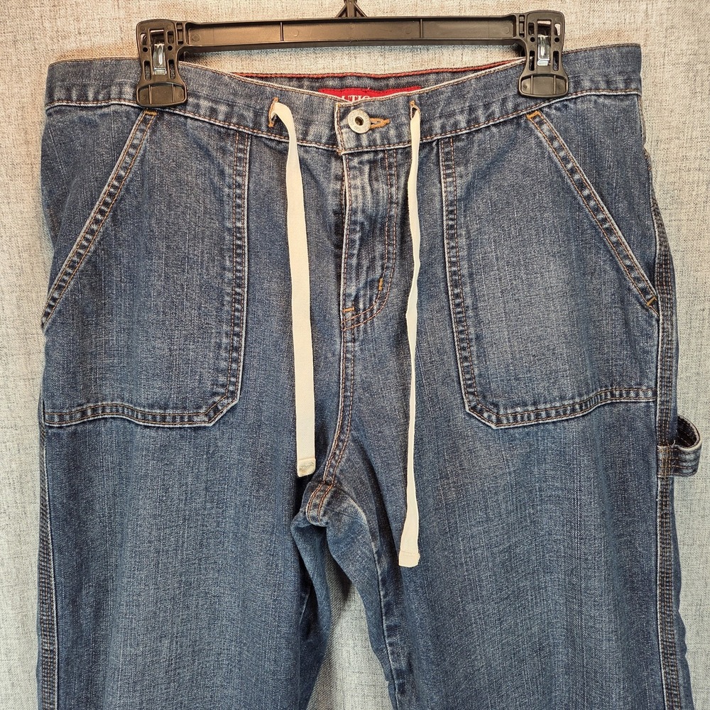 Nautica Women's Drawstring Capri/Crop Jeans Carpenter Hook SZ 10 Y2K Grunge